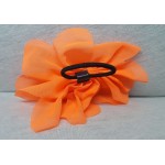 Elastic for hair, flower-shaped, with plastic knot, bright orange color